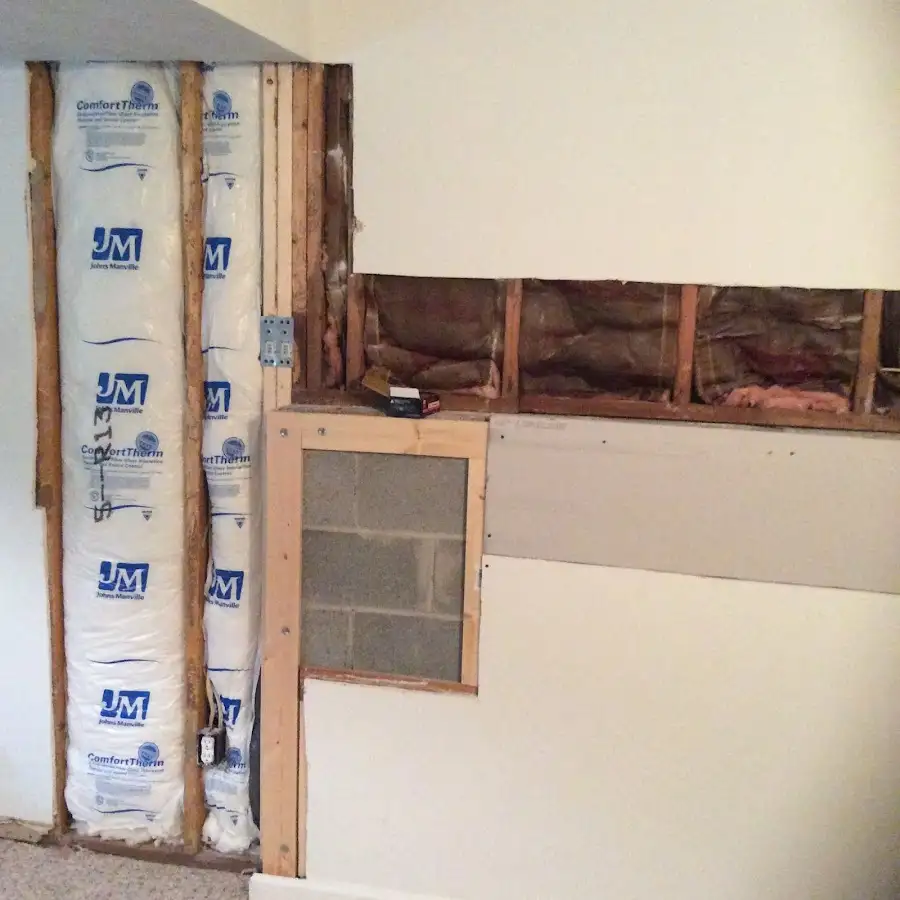 Wall insulation replacement during Basement Flood Cleanup in Clairton